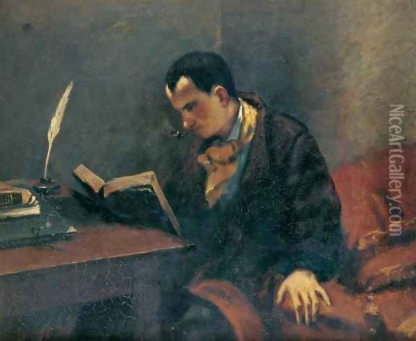 Portrait of Baudelaire Oil Painting - Gustave Courbet