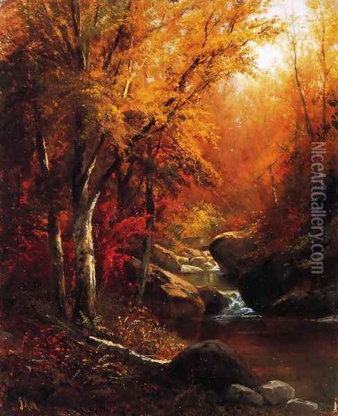 Mountain Stream Oil Painting - Joseph Antonio Hekking