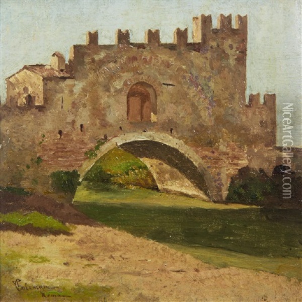 Ponte Nomentano, Roma Oil Painting - Francesco Coleman