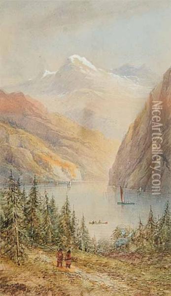 Lake Louise And Mount Aberdeen Oil Painting - Thomas Mower Martin