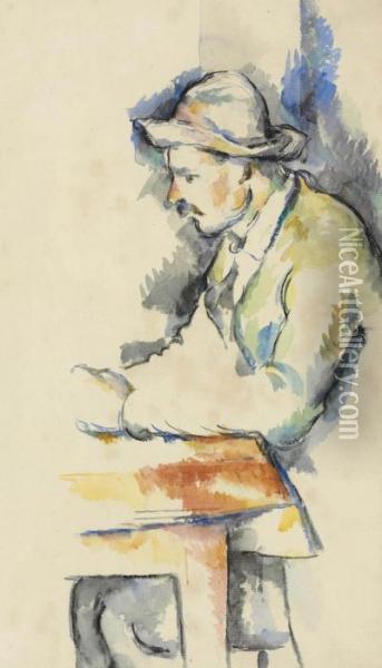 Joueur De Cartes Oil Painting - Paul Cezanne