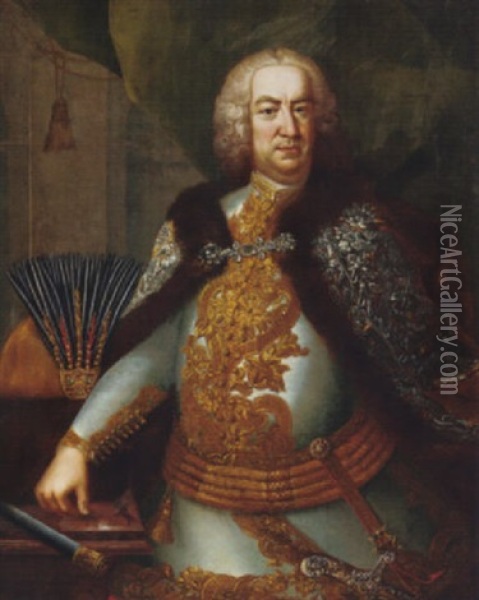 Portrait Of Count Ferenc Esterhazy, Chancellor Of Hungary And Ban Of Croatia Oil Painting - Martin van Meytens the Younger