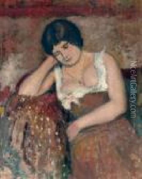 Femme Assise Oil Painting - Georges Lemmen