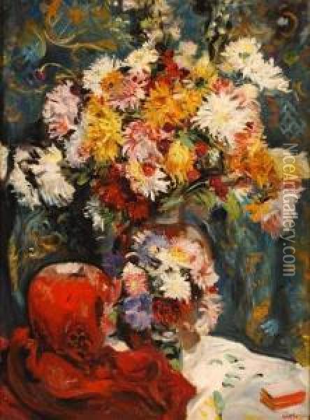 Bouquet De Fleurs Oil Painting - Lucien Adrion