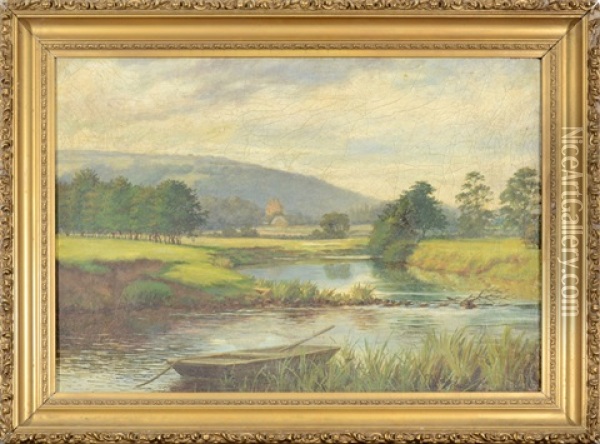 Summer Along The River Oil Painting - Frederick Stead
