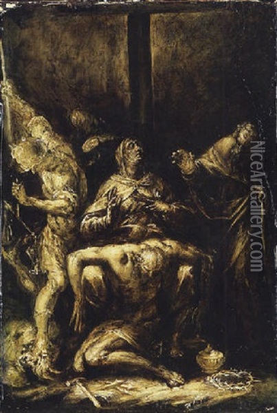 The Pieta Oil Painting - Isidoro Bianchi