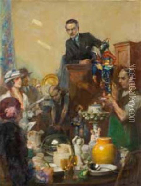 The Auctioneer Oil Painting - John Henry Amshewitz