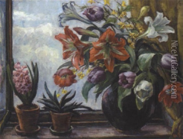Blumen Im Fenster Oil Painting - Martha Buhl