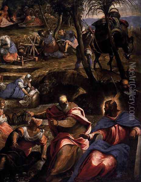 The Jews in the Desert (detail 2) Oil Painting - Jacopo Tintoretto (Robusti)