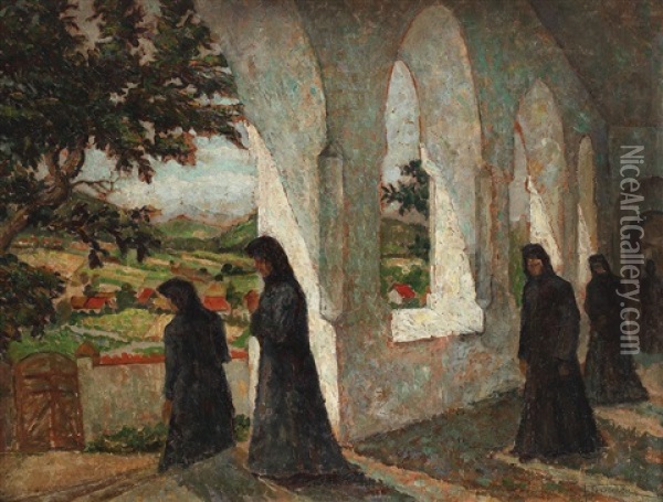 La Manastire (fagaras) Oil Painting - Leon Viorescu