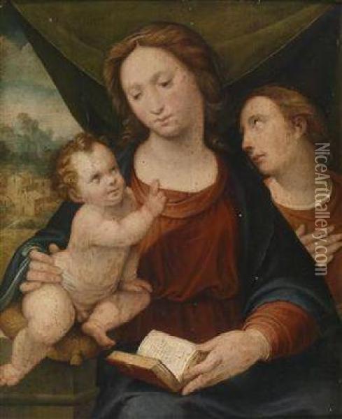 Madonna With Child Oil Painting - Bartolomeo Ramenghi (Bagnacavallo)