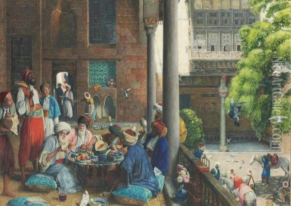 The Mid-day Meal, Cairo Oil Painting - John Frederick Lewis