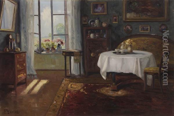 Interior Scene Of Dining Room Oil Painting - Franz Demel