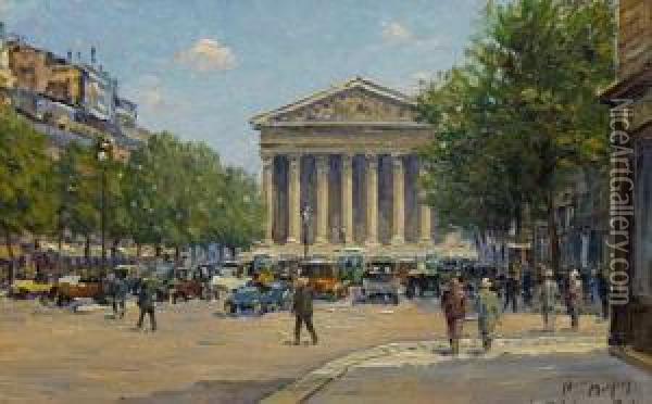 La Madeleine, Paris Oil Painting - Henri Malfroy