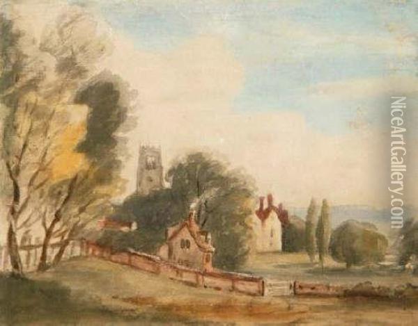 View Of Woodbridgechurch And Abbey Oil Painting - Thomas Gainsborough
