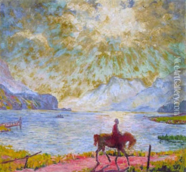 Il Mattino - Morgenritt Oil Painting - Giovanni Giacometti