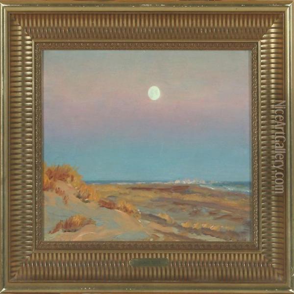 Scenery In Sunset Oil Painting - Laurits Regner Tuxen