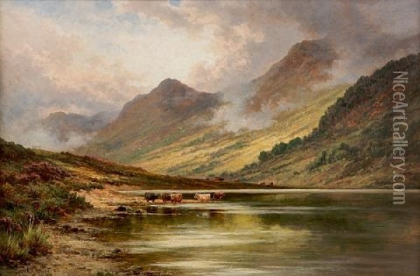 Loch Lubnaig, Perthshire Oil Painting - Henry Decon Hillier