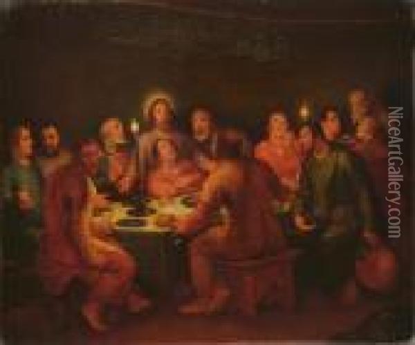 The Last Supper Oil Painting - Cornelis Cornelisz Van Haarlem