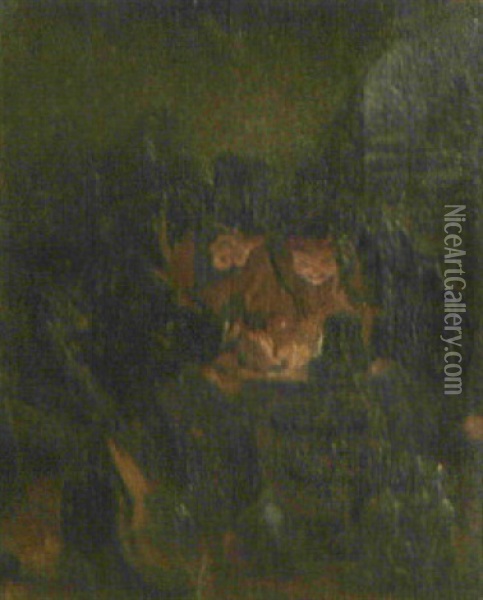 Musikanten Bei Kerzenschein Oil Painting - Friedrich von Keller