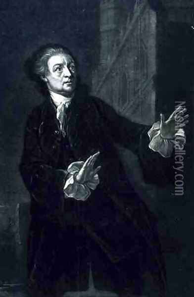 David Garrick (1717-79) as Hamlet Oil Painting - Benjamin Wilson