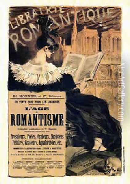 Librairie Romantique Oil Painting - Eugene Grasset