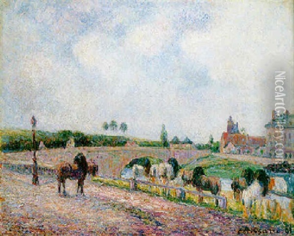 Le Pont De Pontoise Oil Painting - Camille Pissarro