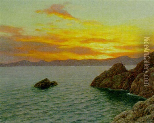 Sunset From The Shoreline Oil Painting - Ivan Fedorovich Choultse