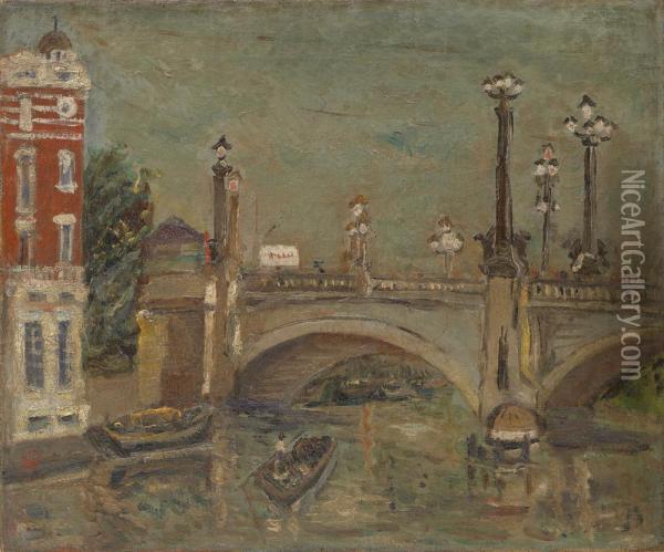 Bridge In Shanghai Oil Painting - Chen Cheng-Po