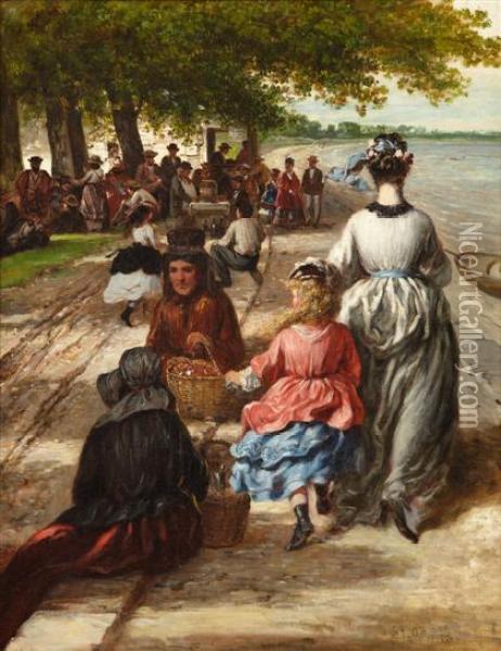 Near The Beach, Gloucester Oil Painting - William E. Winner