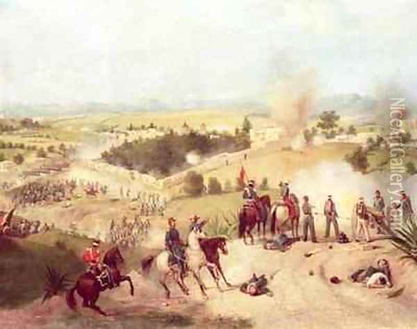 The Battle of Molino del Rey Oil Painting - C. Escalante
