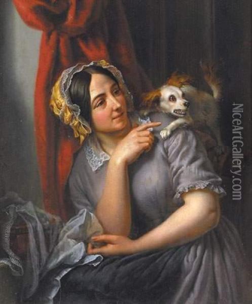 Le Defenseur Intrepide (1850) Oil Painting - Ange Francois