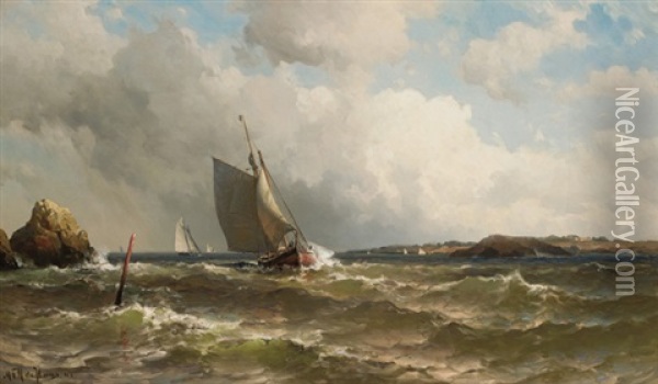 Port Tack Oil Painting - Mauritz Frederick Hendrick de Haas