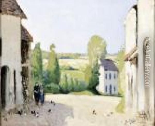 Village Dans La Creuse Oil Painting - Pierre Eugene Montezin
