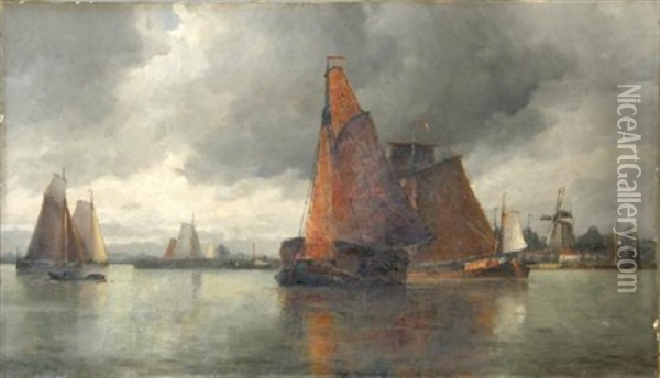 No1 Near Dordrecht Holland Oil Painting - Frederick James Aldridge