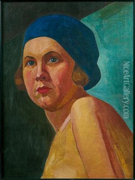 Portrait De Femme Oil Painting - Kuzma Sergievitch Petrov-Vodkin