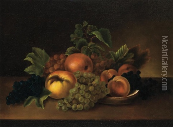 Fruit On A Tabletop Oil Painting - Rubens Peale