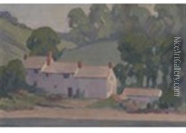 Farm Buildings Luppitt Common Oil Painting - Robert Polhill Bevan