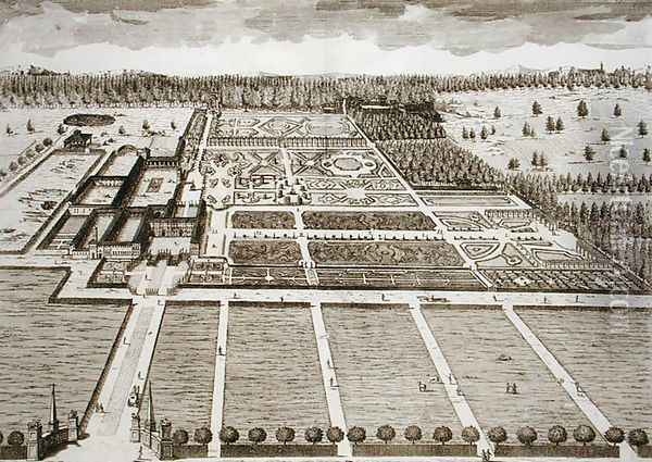 The Palace and Gardens, from Delights of the Villa Castellazzo by Domenico Felice Leonardi, published 1743 Oil Painting - Marc'Antonio dal Re
