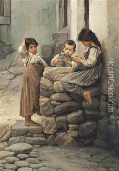 The Little Potters Oil Painting - Christian Meyer-Ross