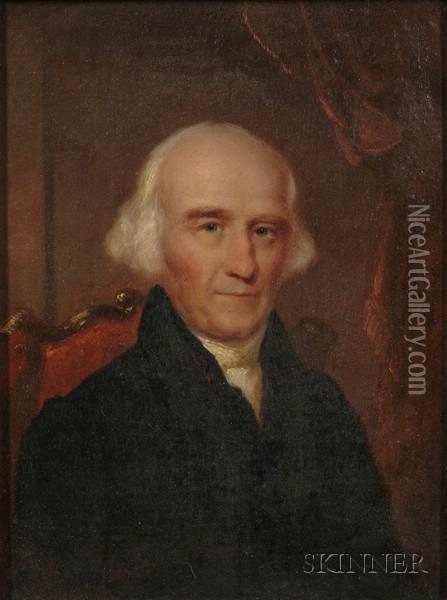 Portrait Of Deacon Thomas Miller Of Charlestown,massachusetts. Oil Painting - Henry Cheever(s) Pratt