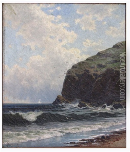 Untitled (new England Shoreline With Rocky Cliffs) Oil Painting - Alfred Thompson Bricher
