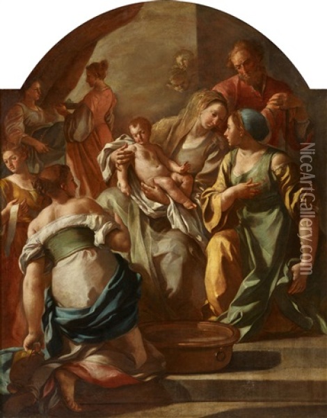 The Birth Of The Virgin Oil Painting - Jacopo Cestaro