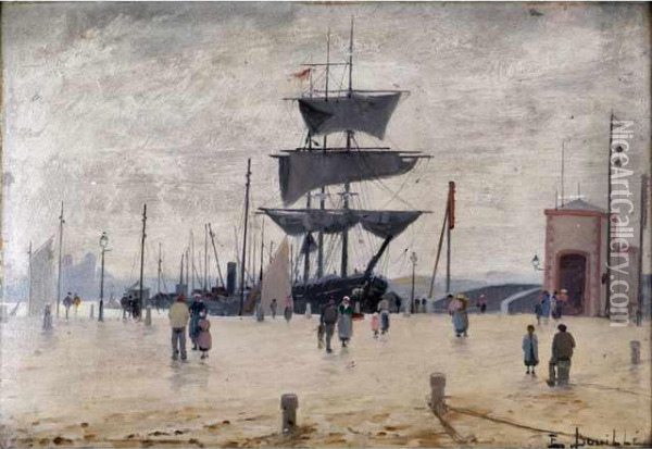 Le Port Oil Painting - Etienne Bouille