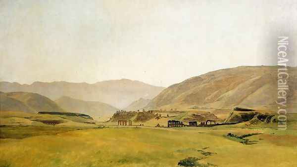Campagna Landscape Oil Painting - Johann Martin Von Rohden