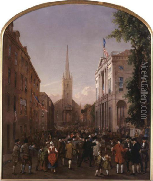 The Inauguration Of George Washington Oil Painting - James Henry Cafferty