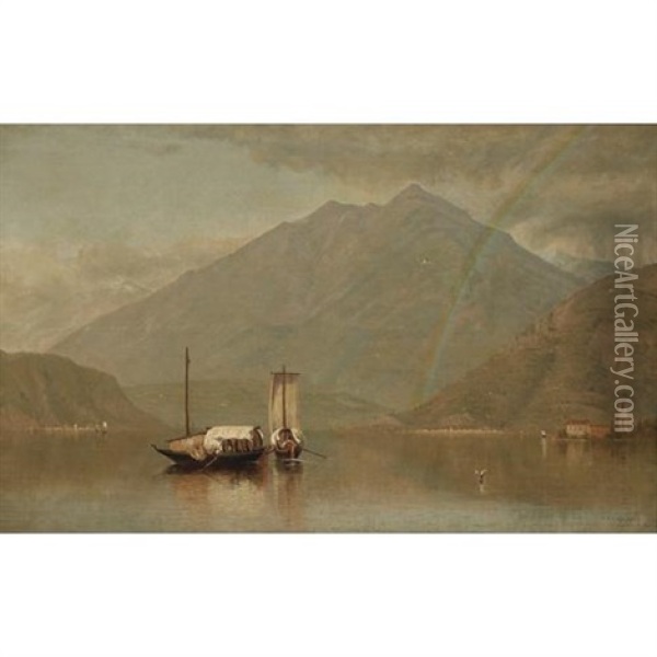 A View Of An Italian Lake Oil Painting - James Renwick Brevoort