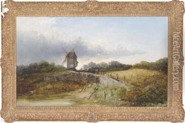 The Old Mill, Nr Maidstone Oil Painting - Edward Charles Williams