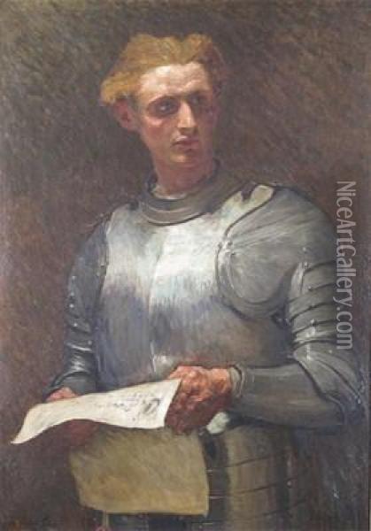 A Gentleman In Armour Oil Painting - Arthur Hardwick Marsh