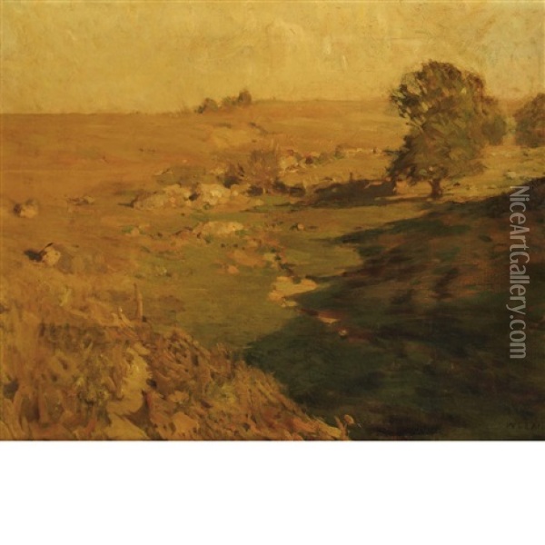 Fields In The Afternoon Oil Painting - William Langson Lathrop